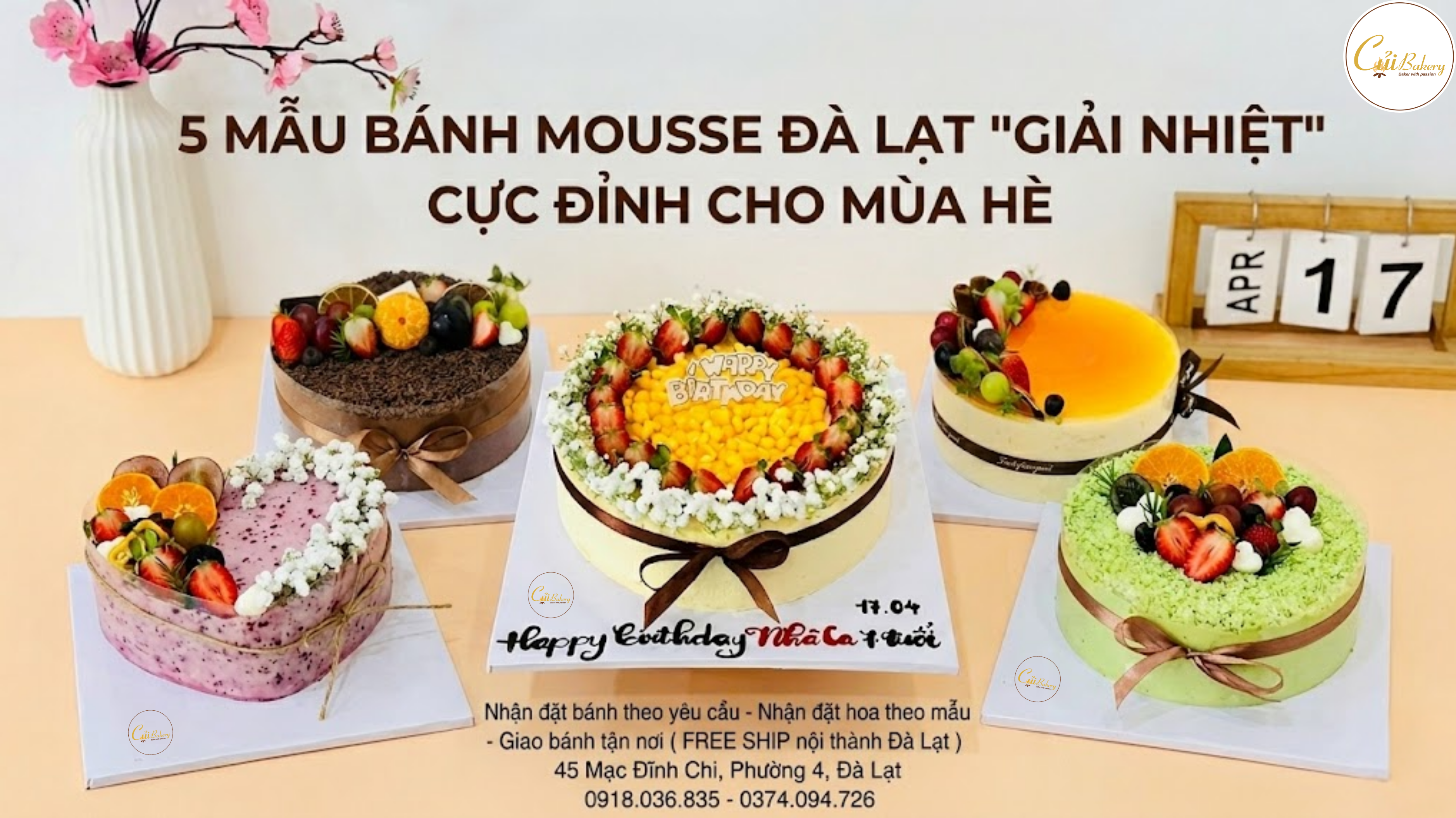 5 Mẫu Bánh Mousse Đà Lạt 