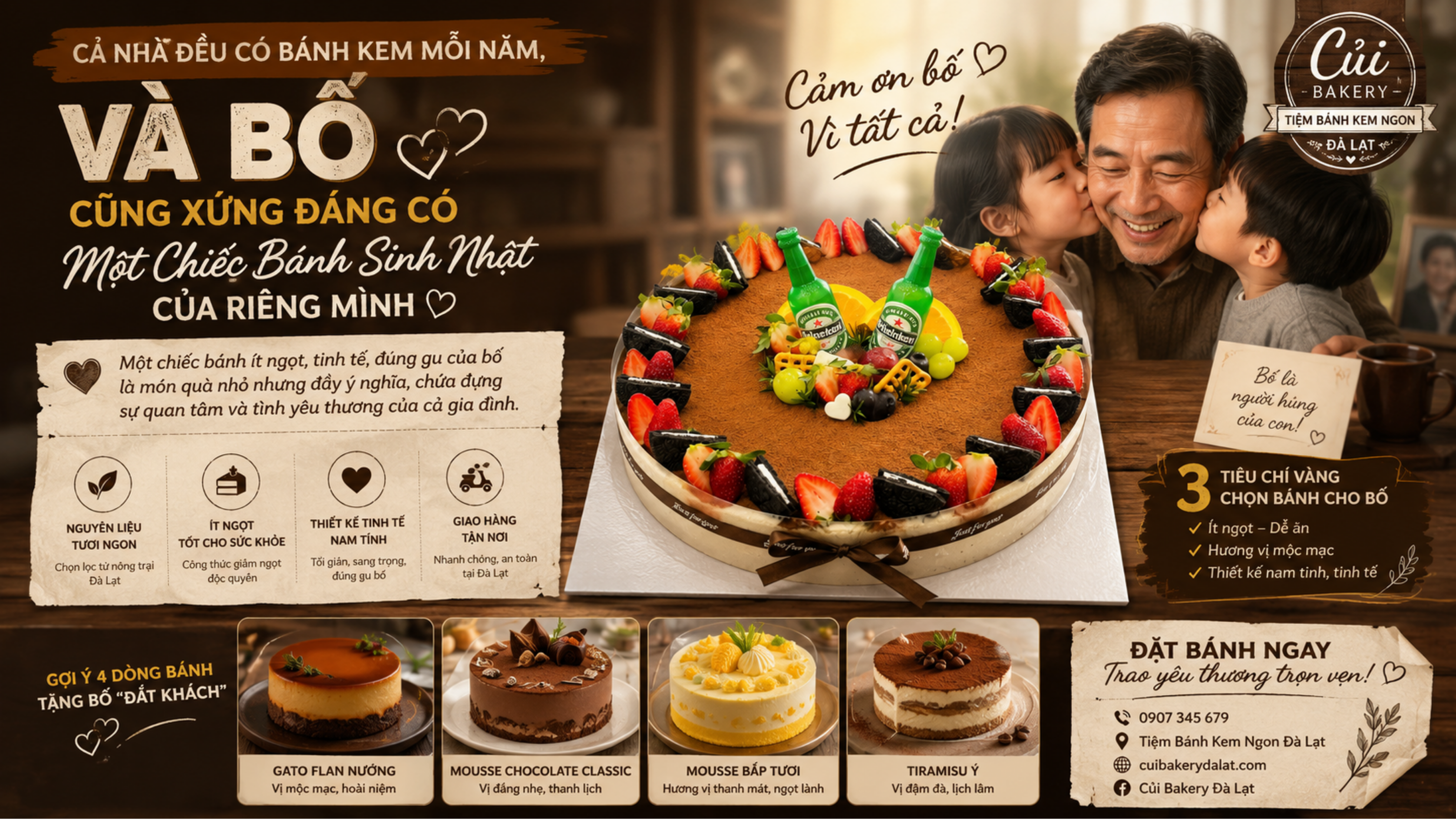 Cả Nhà Có Bánh Kem, Sao Bố Lại Không? | Củi Bakery Đà Lạt