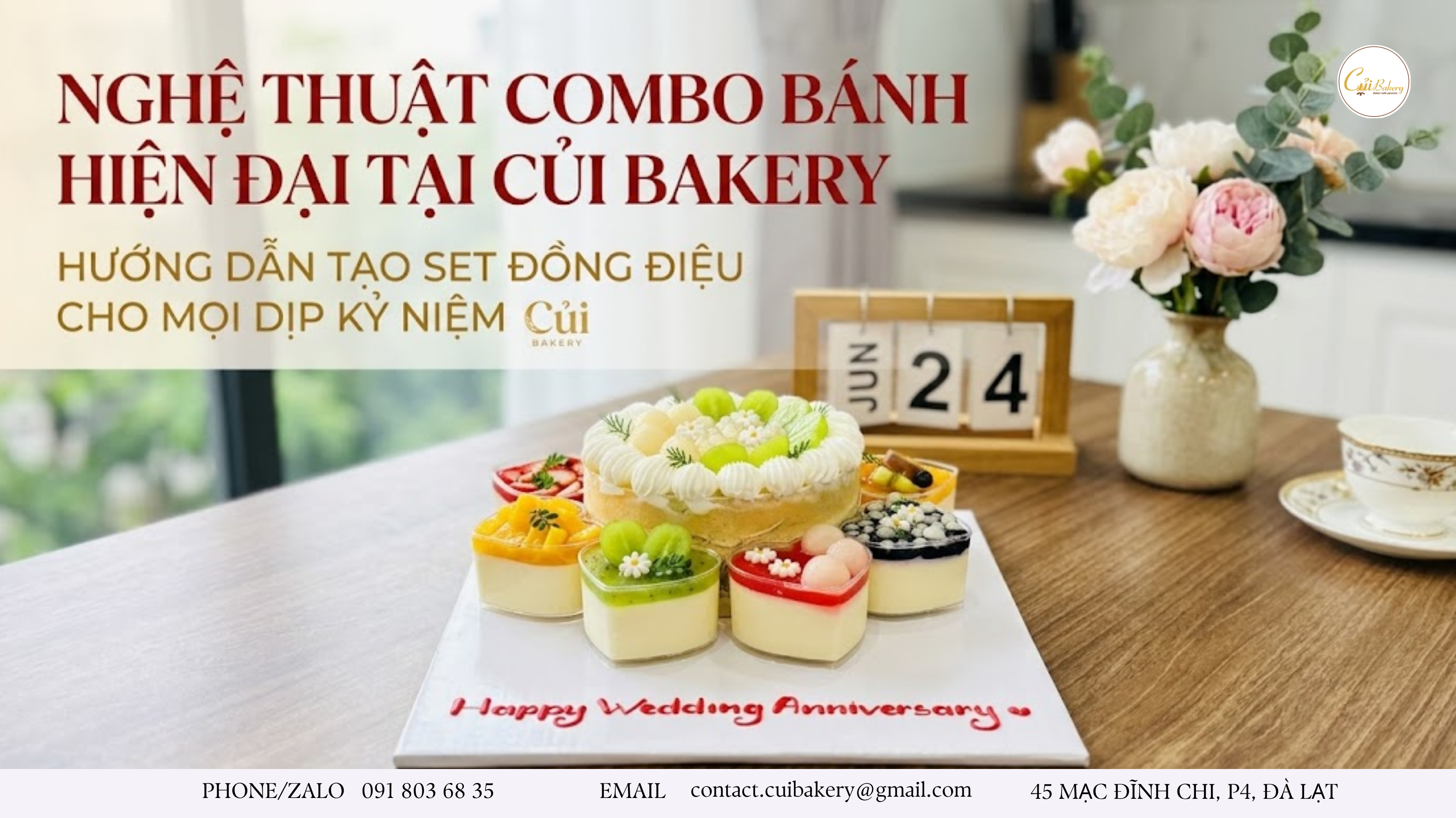 Bánh Sinh Nhật Không Kem Bơ Ít Ngọt - Combo Hiện Đại Tại Củi