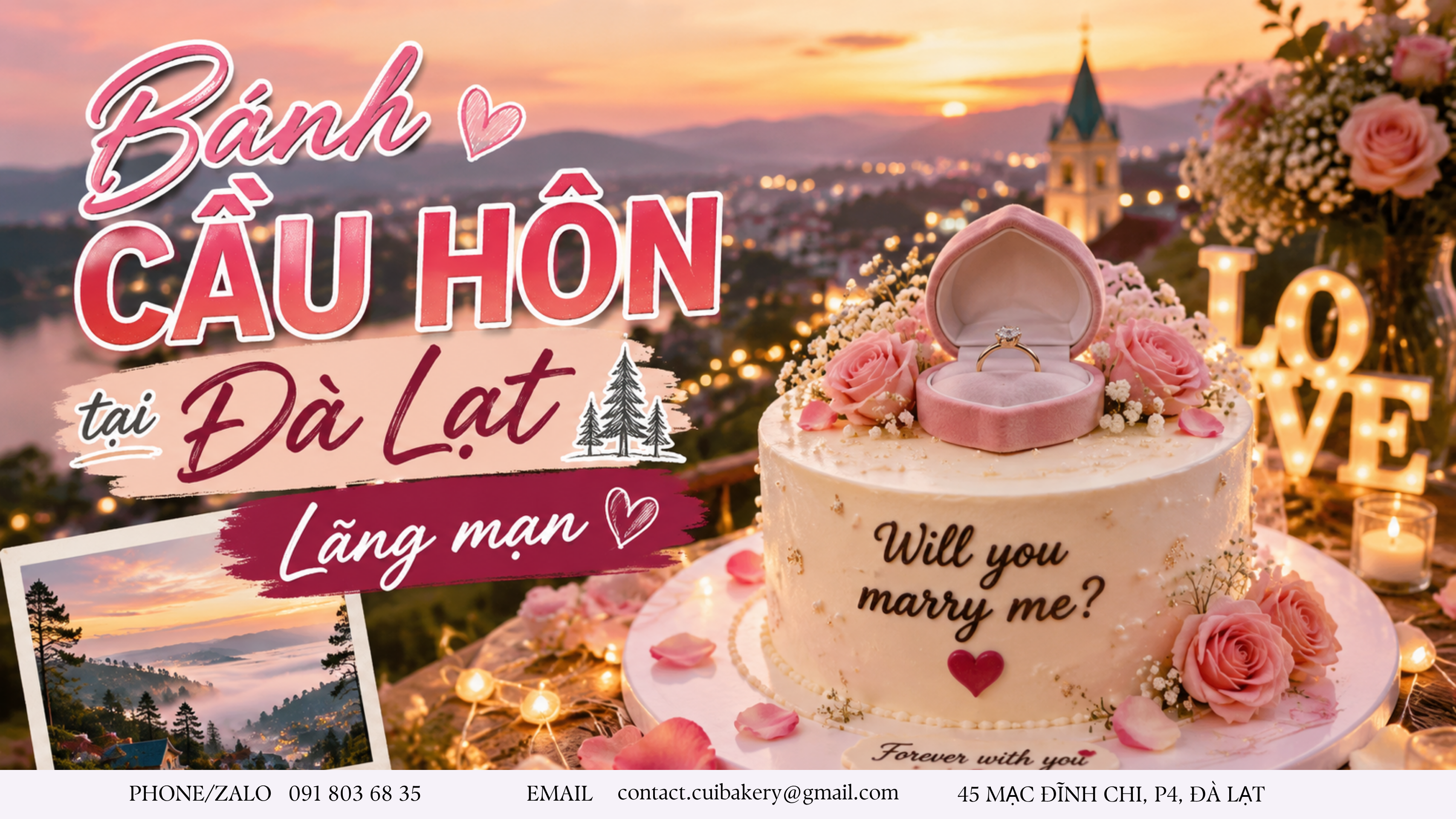 Top 5 Mẫu Bánh Kem Cầu Hôn Lãng Mạn Đà Lạt Tinh Tế Nhất