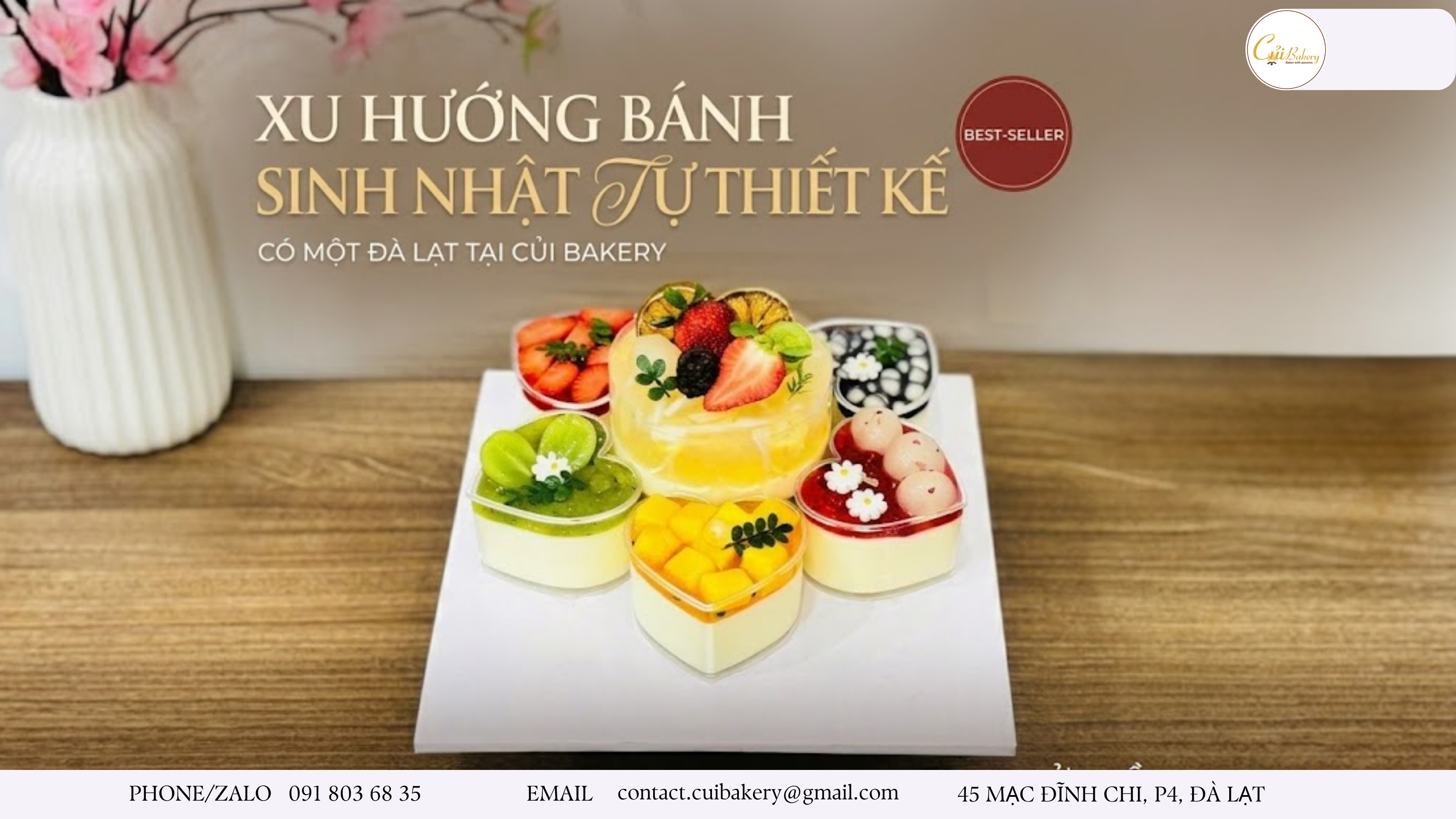 Combo Bánh Sinh Nhật Mix Vị Đà Lạt - Rau Câu, Bánh Lạnh Kèm Su Kem | Củi Bakery