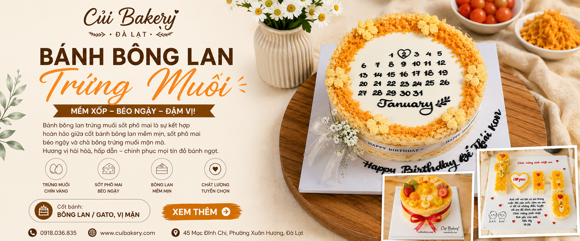 Mẫu bánh bông lan trướng muối