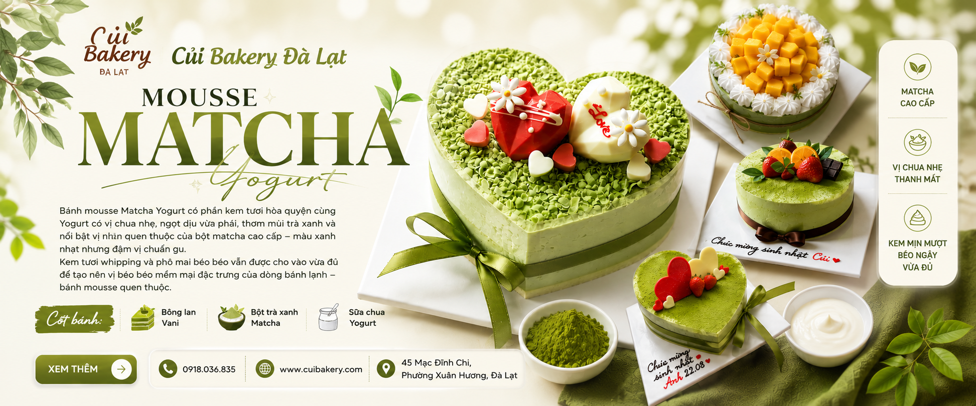 Bánh  Mousse Matcha yogurt