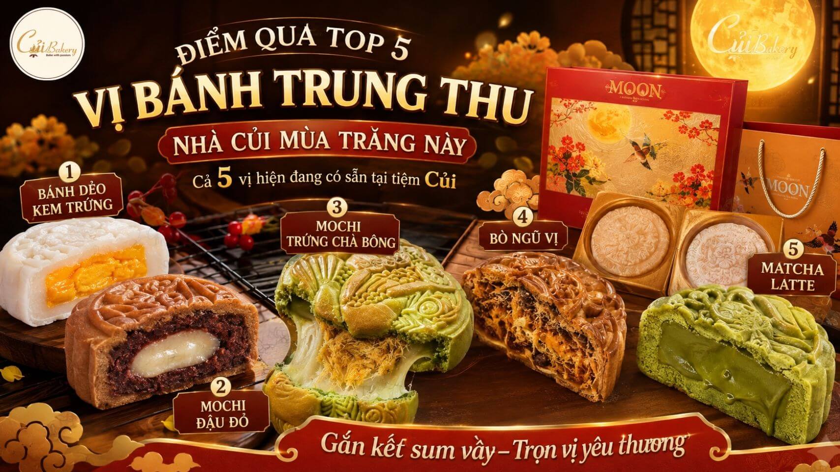 Top 5 Vị Bánh Trung Thu 2026 Siêu Hot Tại Củi Bakery Đà Lạt