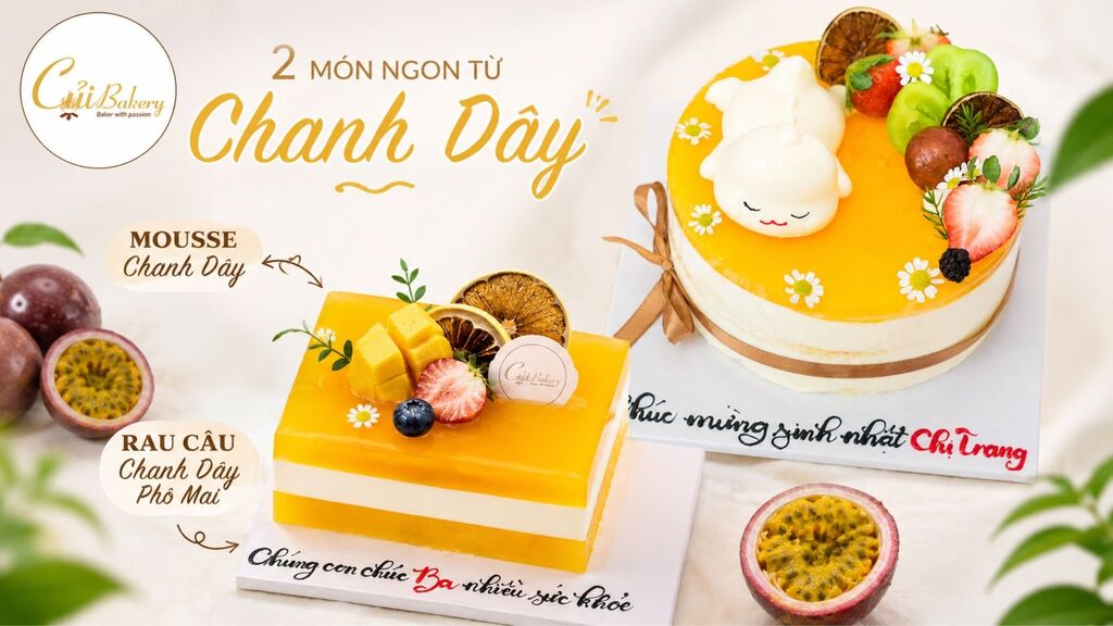 Mousse Chanh Dây & Rau Câu Chanh Dây Phô Mai 